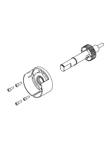 Repuesto CONJUNTO TAPA + EJE + ENGRANE motor PUMA ERREKA