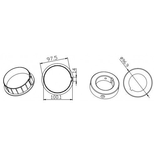 Adaptador redondo 102mm para motor CAME Mondrian M9 Ø 92 mm